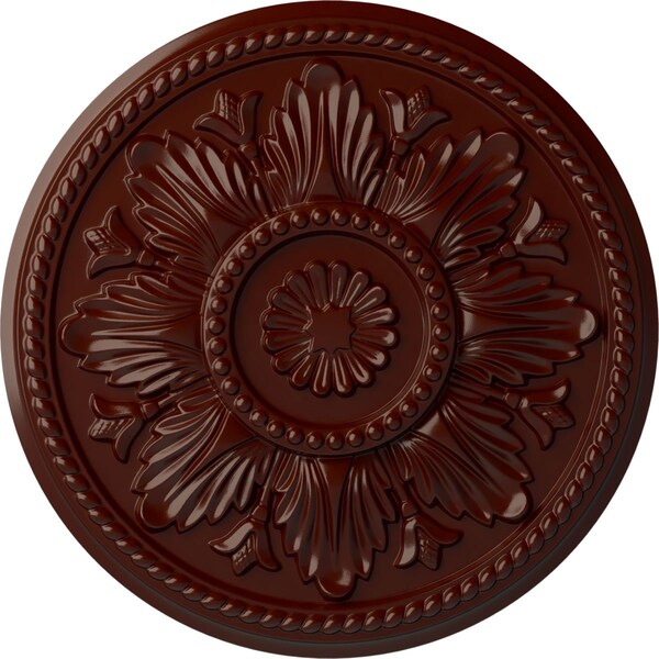 Ekena Millwork Edinburgh Ceiling Medallion (Fits Canopies up to 5 1/4"), 18"OD x 1 3/4"P, Brushed Mahogany CM18EDBMF - main